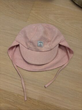 Barts Light Pink Kids Sun Hat with Neck Flap and Ties